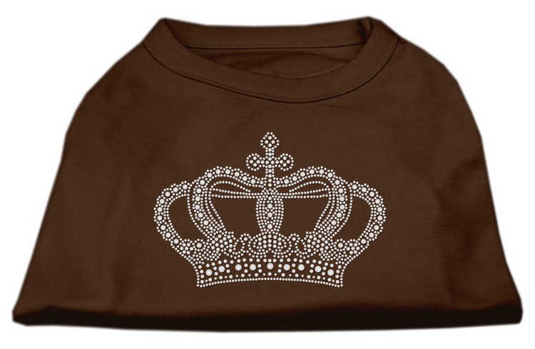 Rhinestone Crown Shirts Brown XS